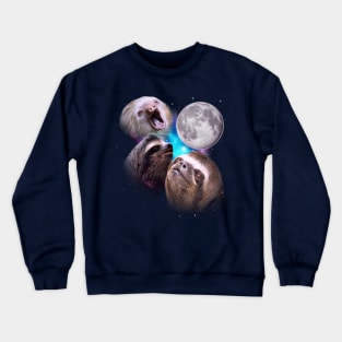 Three Sloths Howl at the Moon Crewneck Sweatshirt